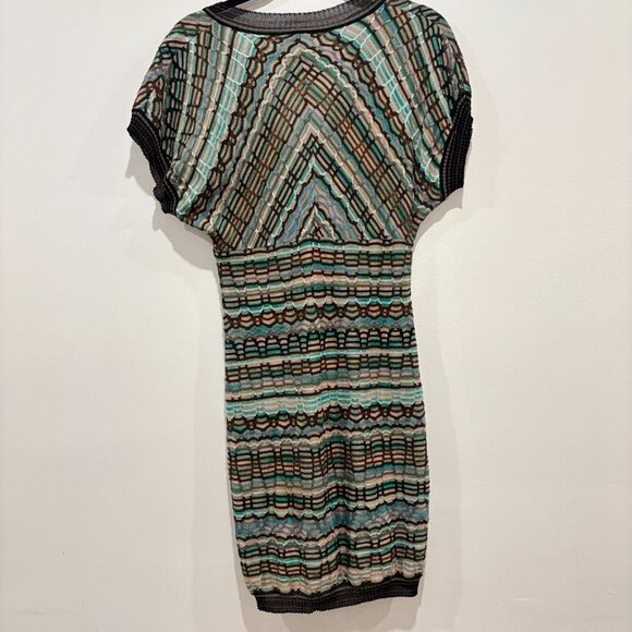 Missoni Turquoise & Taupe Classic V-Neck Sheath Dress – Size 8 US - Picture 3 of 3